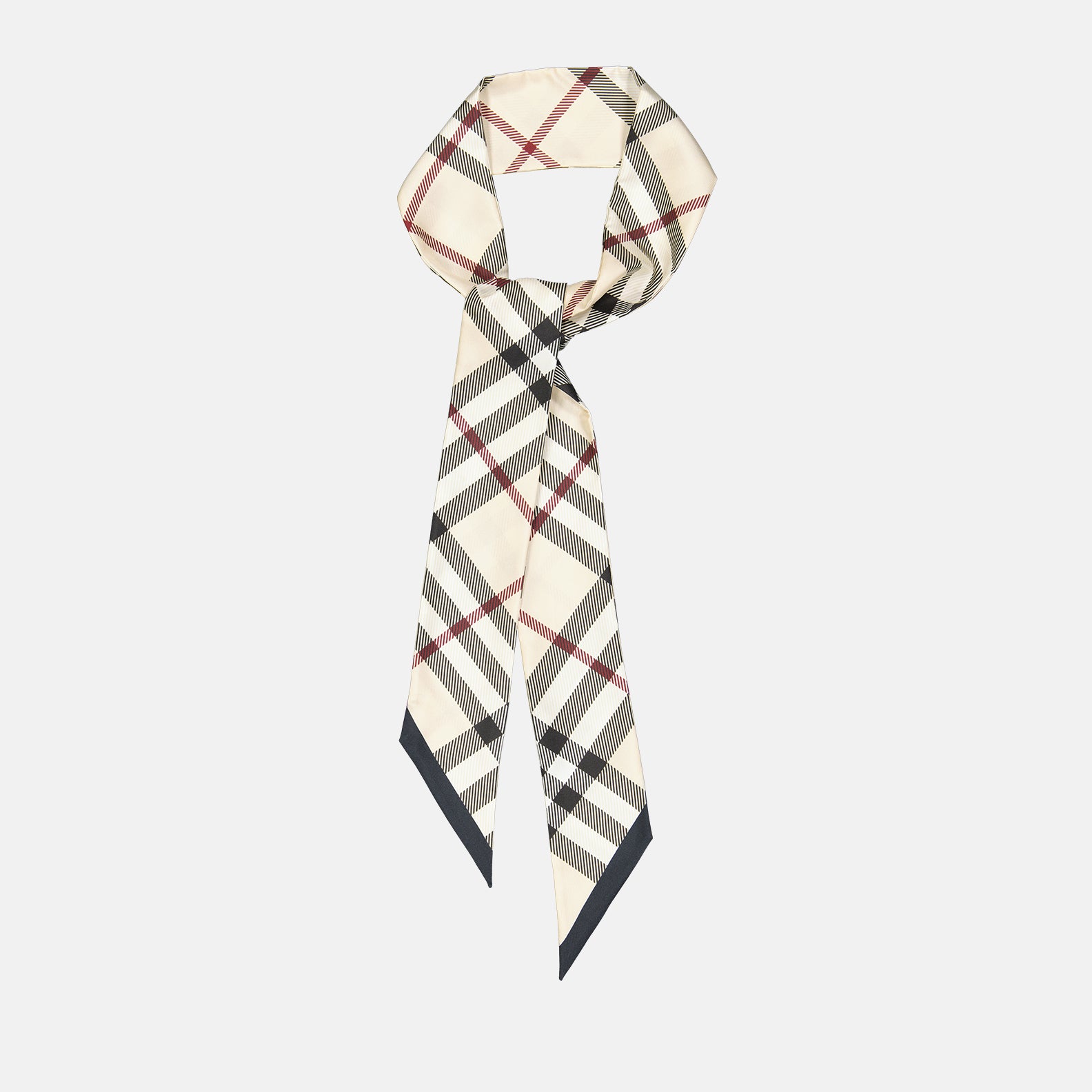Scarves and gloves Silk check headband Burberry Gray Women