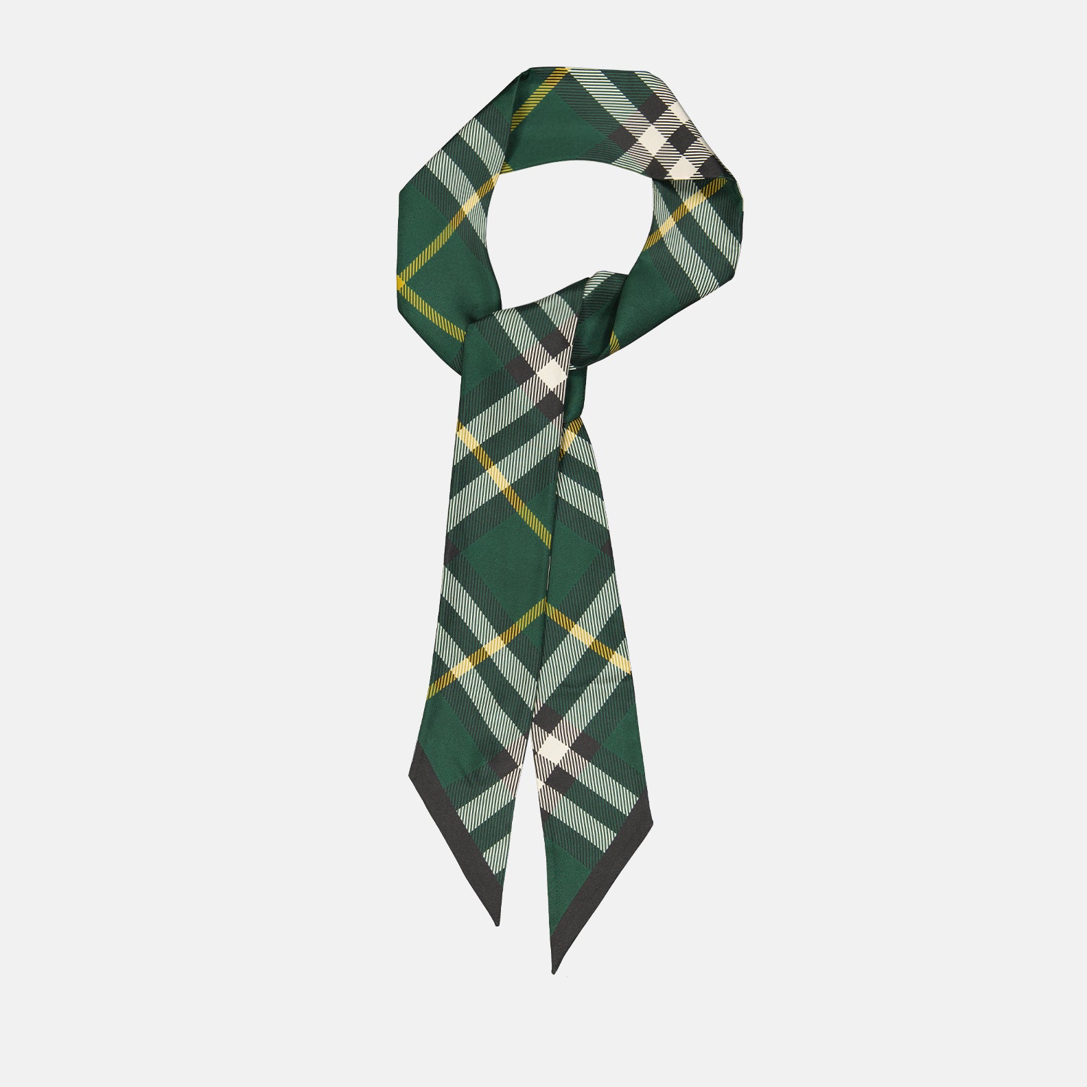 Scarves and gloves Silk check headband Burberry Green Women