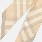 スカーフ・手袋 シルクチェックのヘッドバンド Burberry ベージュ 女性