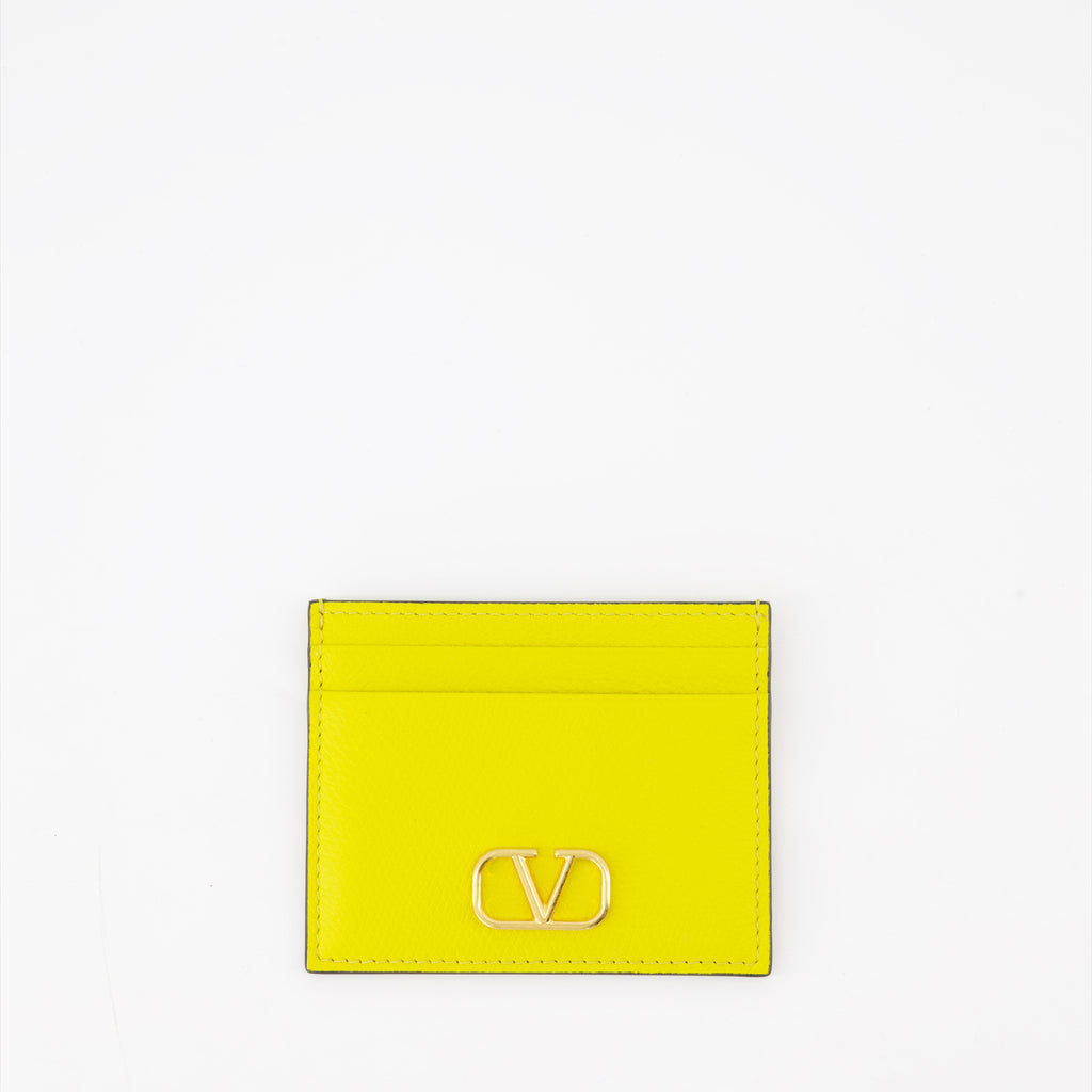 Small leather goods VLogo Card Holder Valentino Garavani Yellow Women