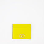 Small leather goods VLogo Card Holder Valentino Garavani Yellow Women
