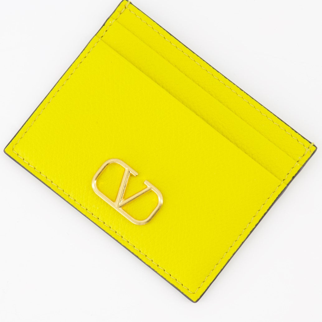 Piccola pelletteria Porte-cartes VLogo Valentino Garavani Giallo Femme