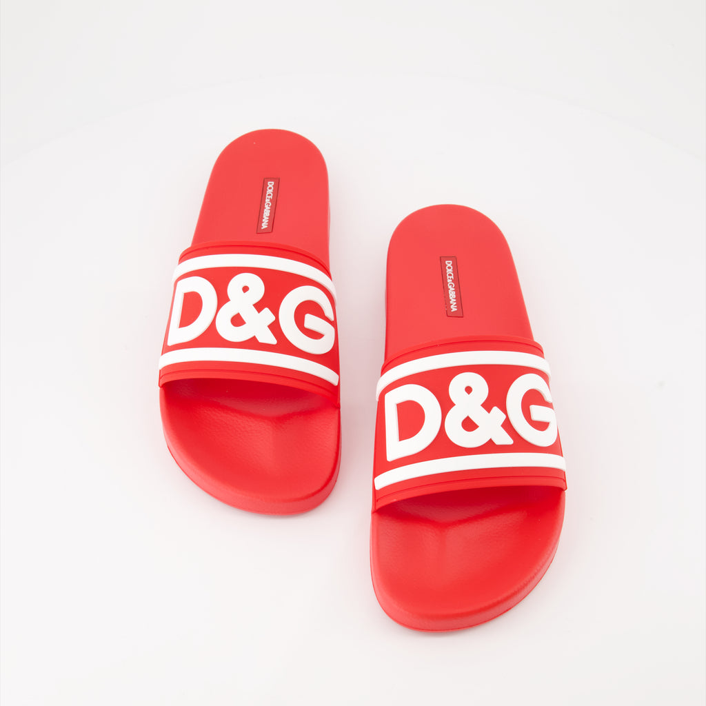 Open shoes D&amp;G slides Dolce & Gabbana Red Man