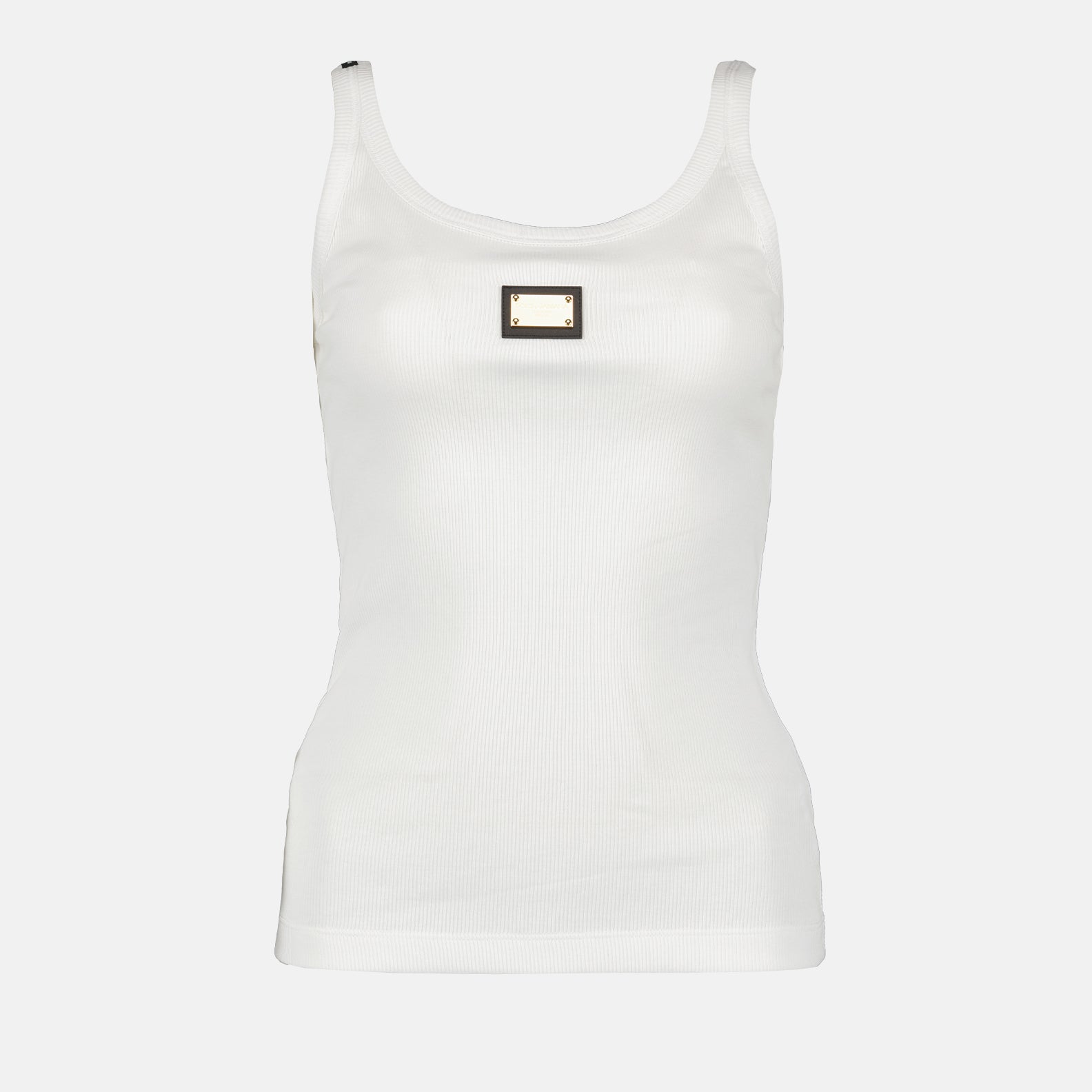 Tops Débardeur à logo plaque Dolce & Gabbana Blanc Femme