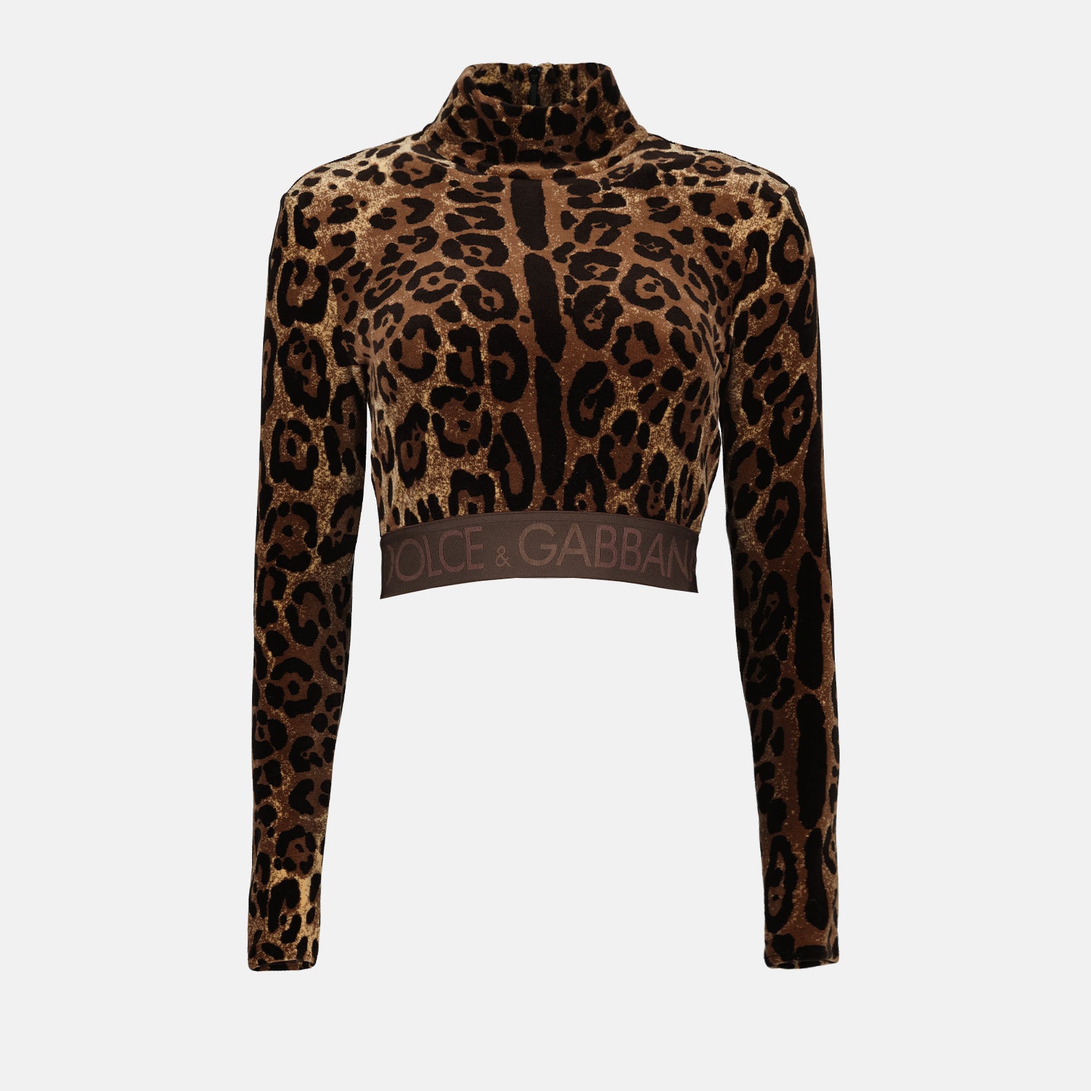 Tops Leopard crop top Dolce & Gabbana Brown Women