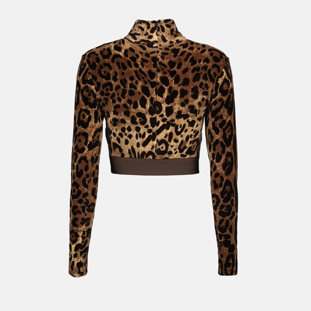 トップス レオパードクロップトップ Dolce & Gabbana 茶色 女性