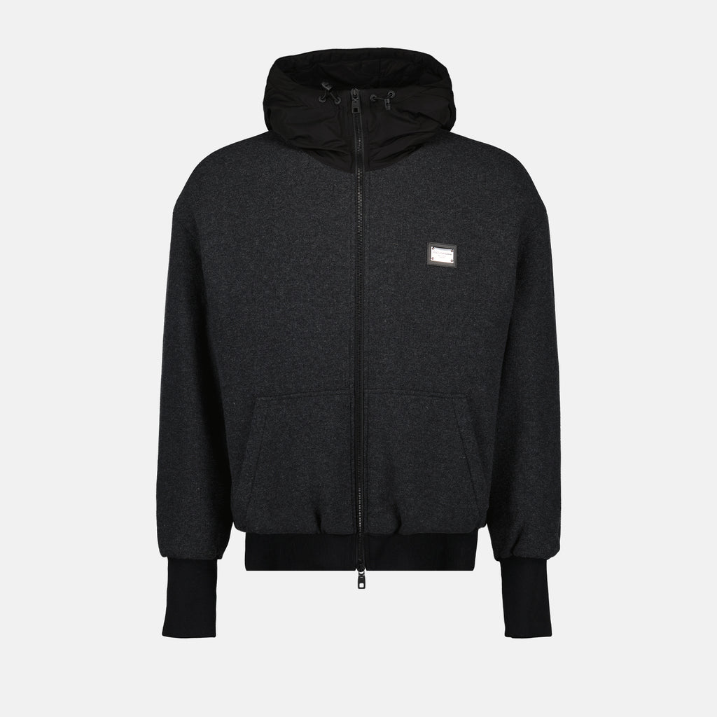 Vestes Bomber à logo plaque Dolce & Gabbana Gris Homme