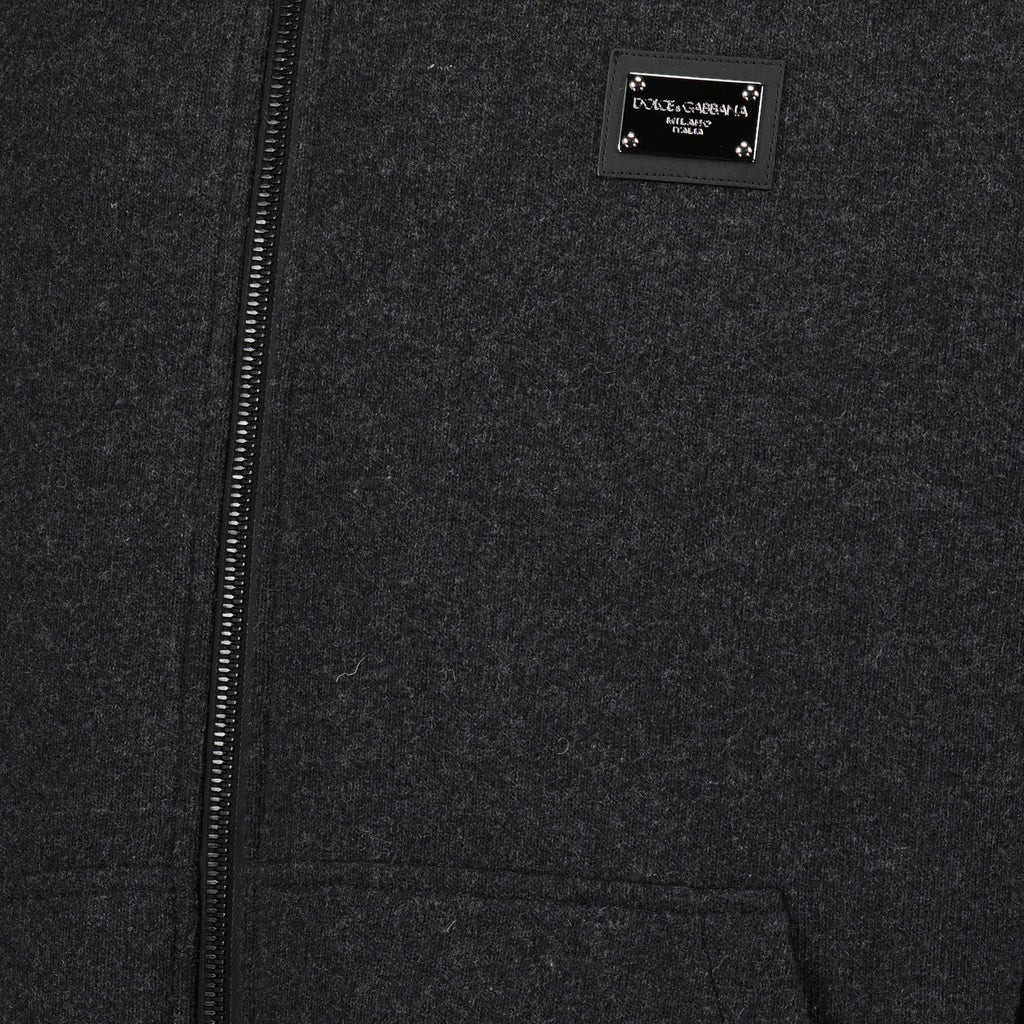 Vestes Bomber à logo plaque Dolce & Gabbana Gris Homme