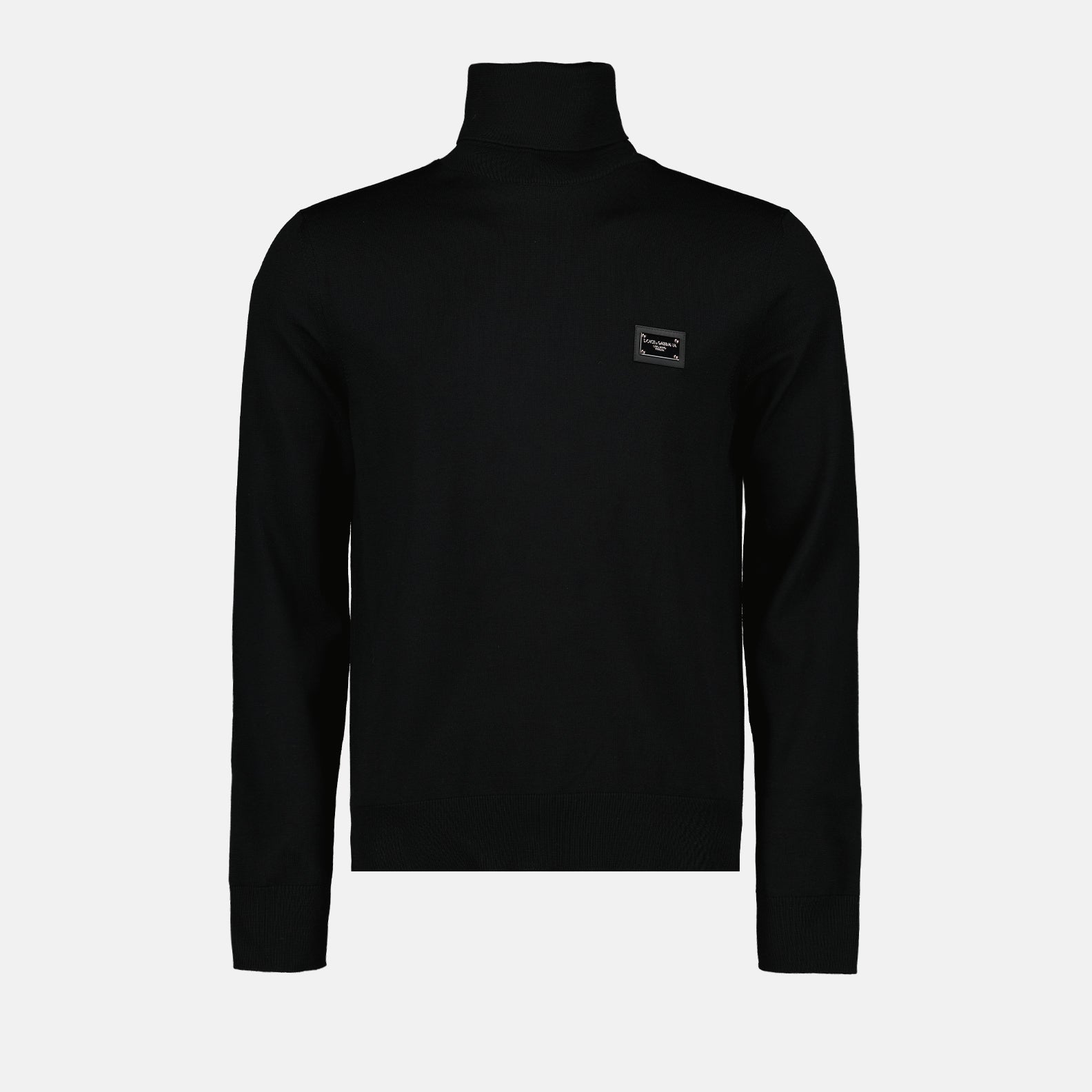 Prendas de punto Col roulé à logo plaque Dolce & Gabbana Negro Homme