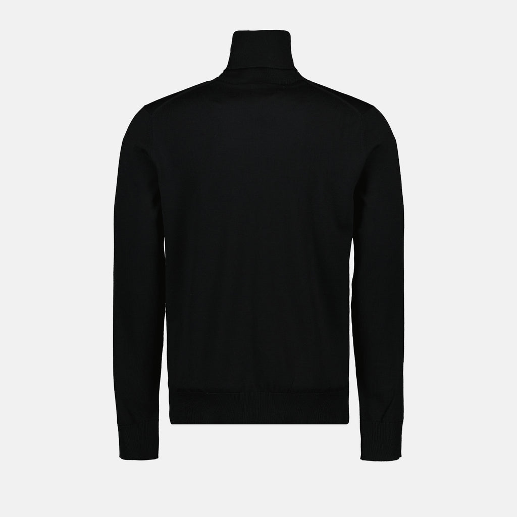 Maille Col roulé à logo plaque Dolce & Gabbana Noir Homme