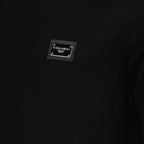 Maille Col roulé à logo plaque Dolce & Gabbana Noir Homme