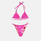 Beachwear Bikini en tissu métallique Dolce & Gabbana Rose Femme