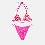 Beachwear Bikini en tissu métallique Dolce & Gabbana Rose Femme