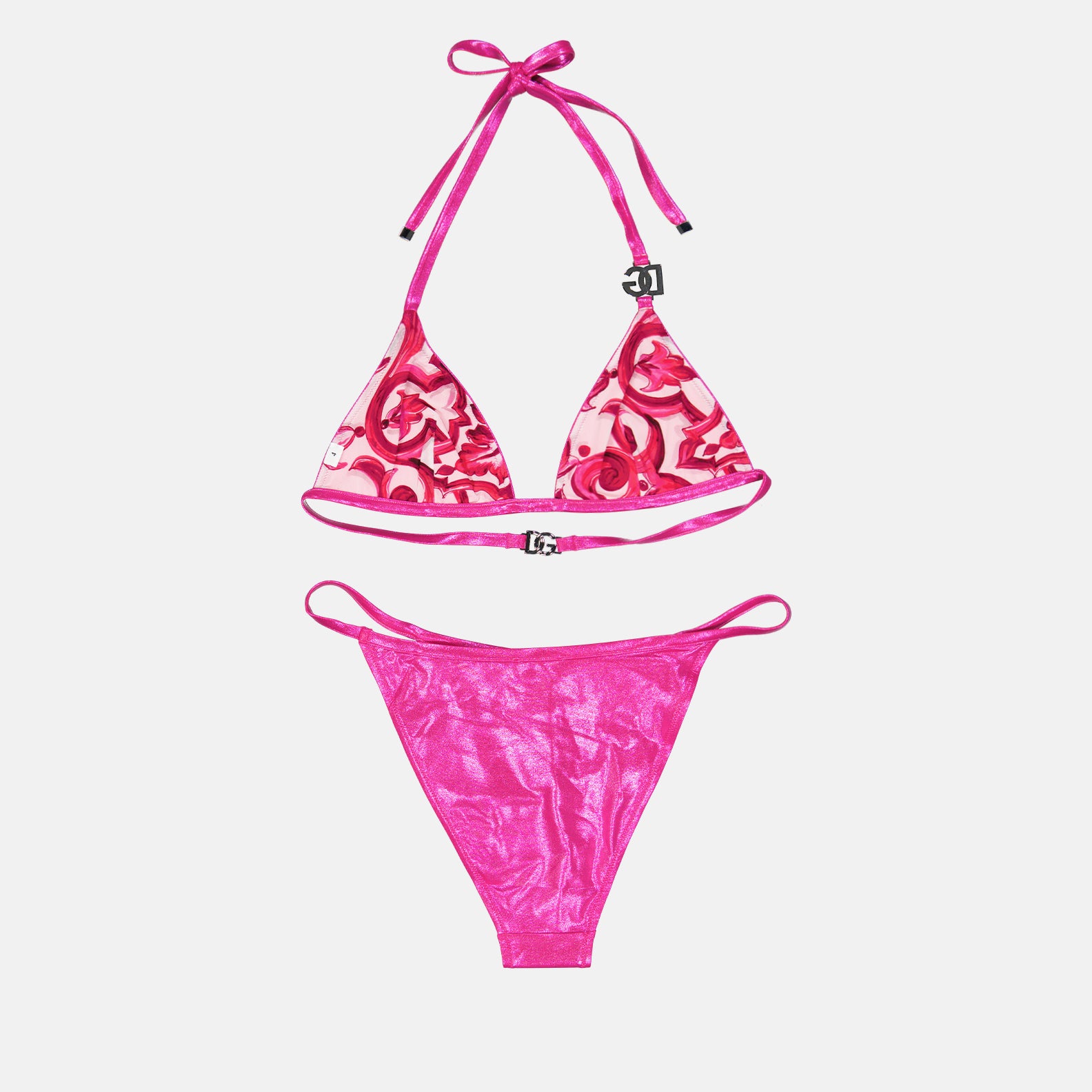 Beachwear Bikini en tissu métallique Dolce & Gabbana Rose Femme