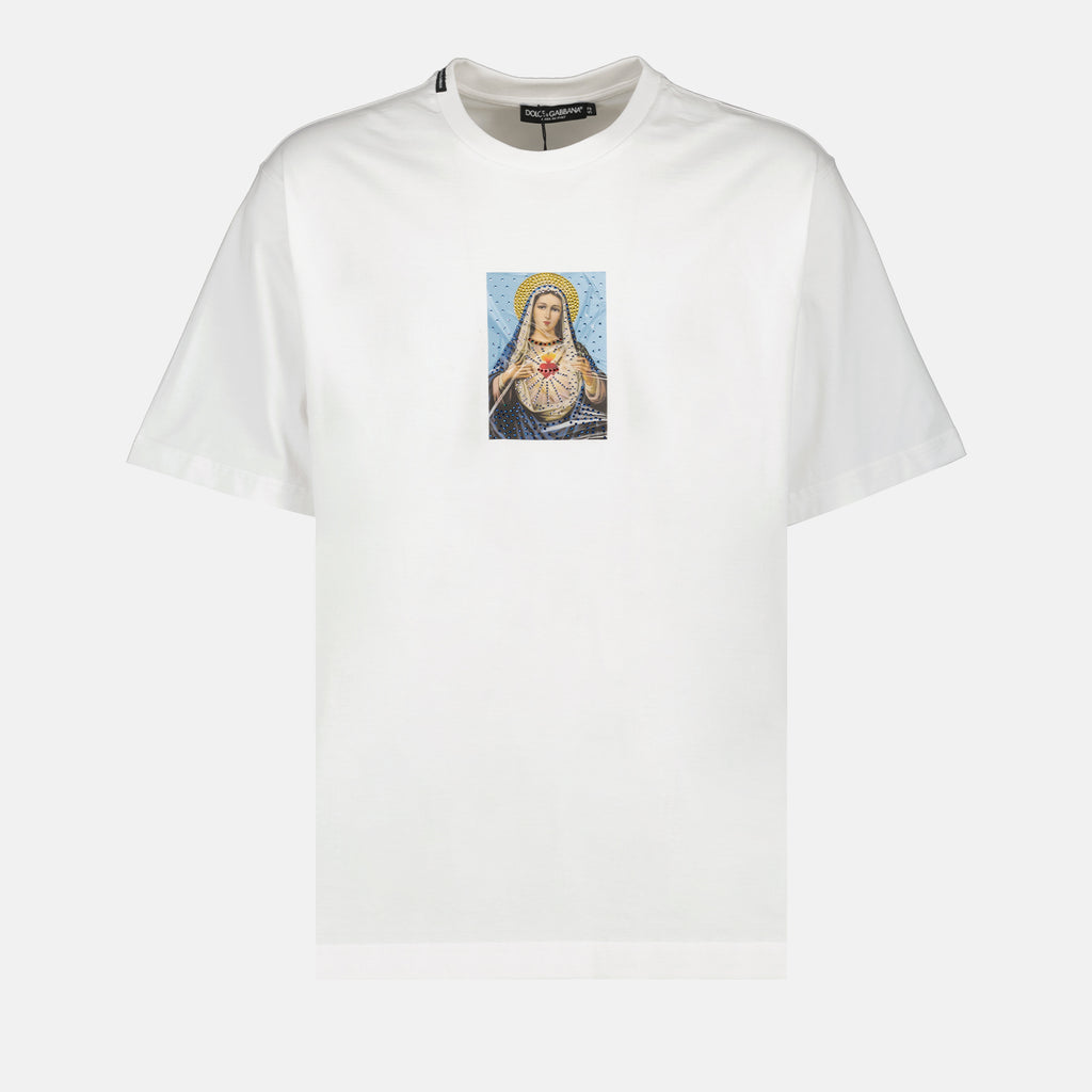 T-shirts T-shirt à imprimé religieux Dolce & Gabbana Blanc Homme