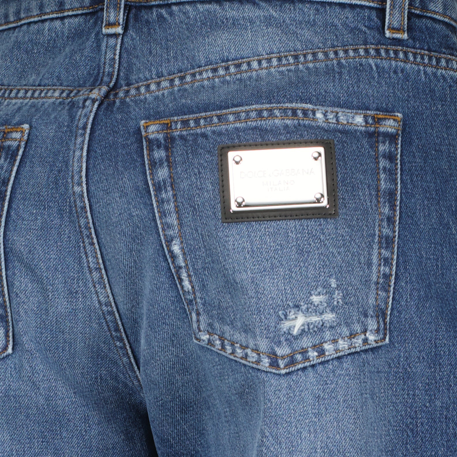 Pantalons Jean droit délavé Dolce & Gabbana Bleu Femme