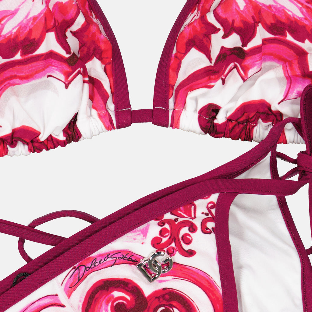 Moda de playa Bikini imprimé Majoliques Dolce & Gabbana Rosa Femme