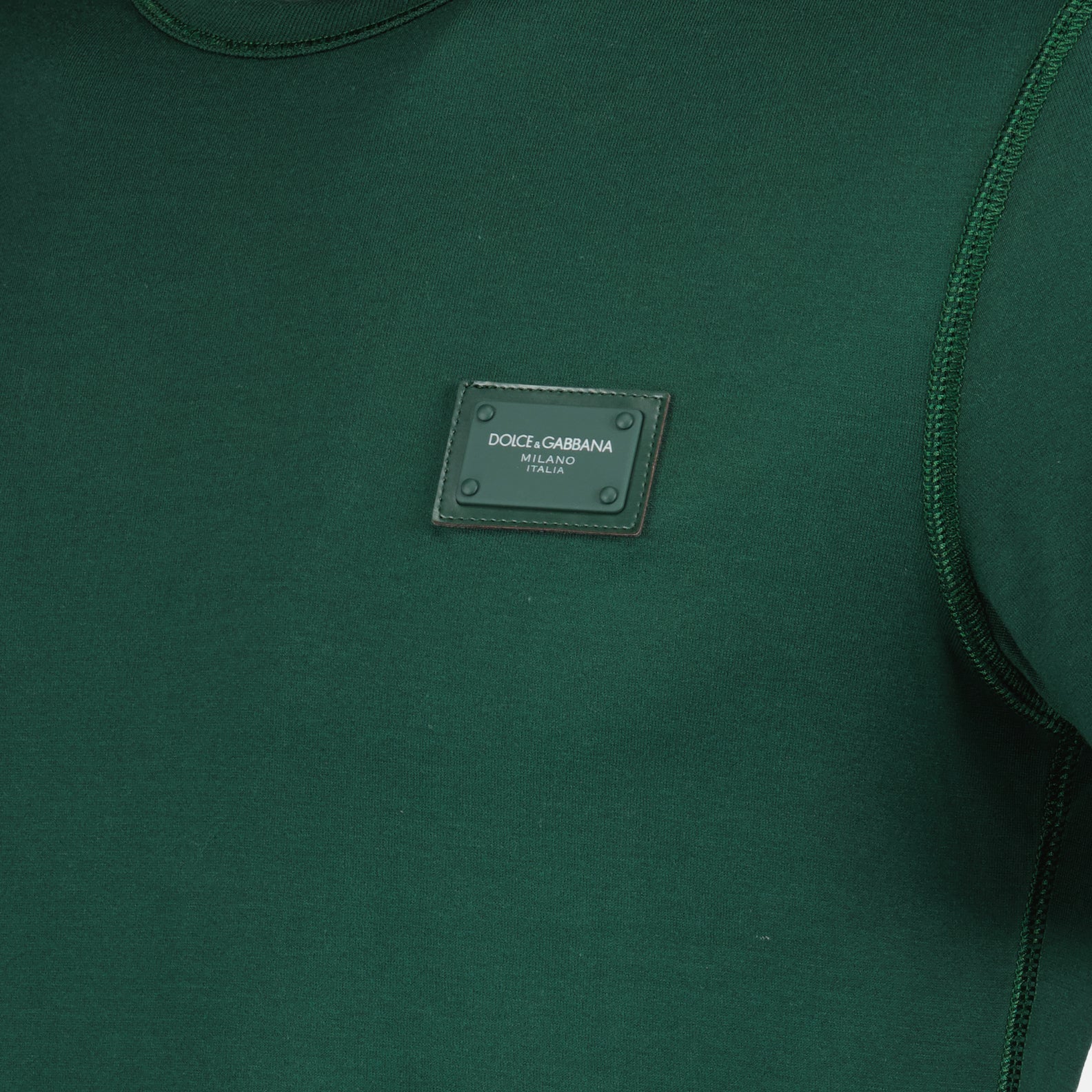 T-shirts T-shirt à logo plaque Dolce & Gabbana Vert Homme