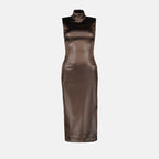 Robes Robe en satin brillant Dolce & Gabbana Marron Femme