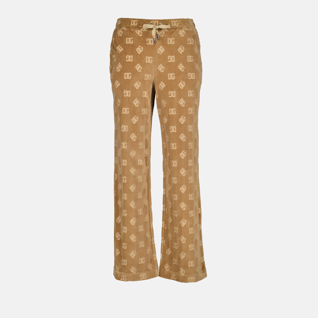 Hosen Pantalon jogging à logo Dolce & Gabbana Braun Homme
