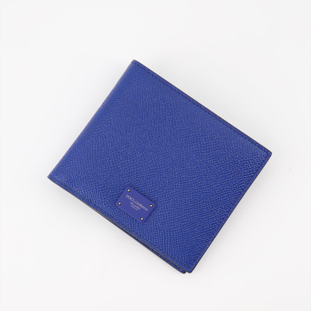 Small leather goods Logo plaque wallet Dolce & Gabbana Blue Man
