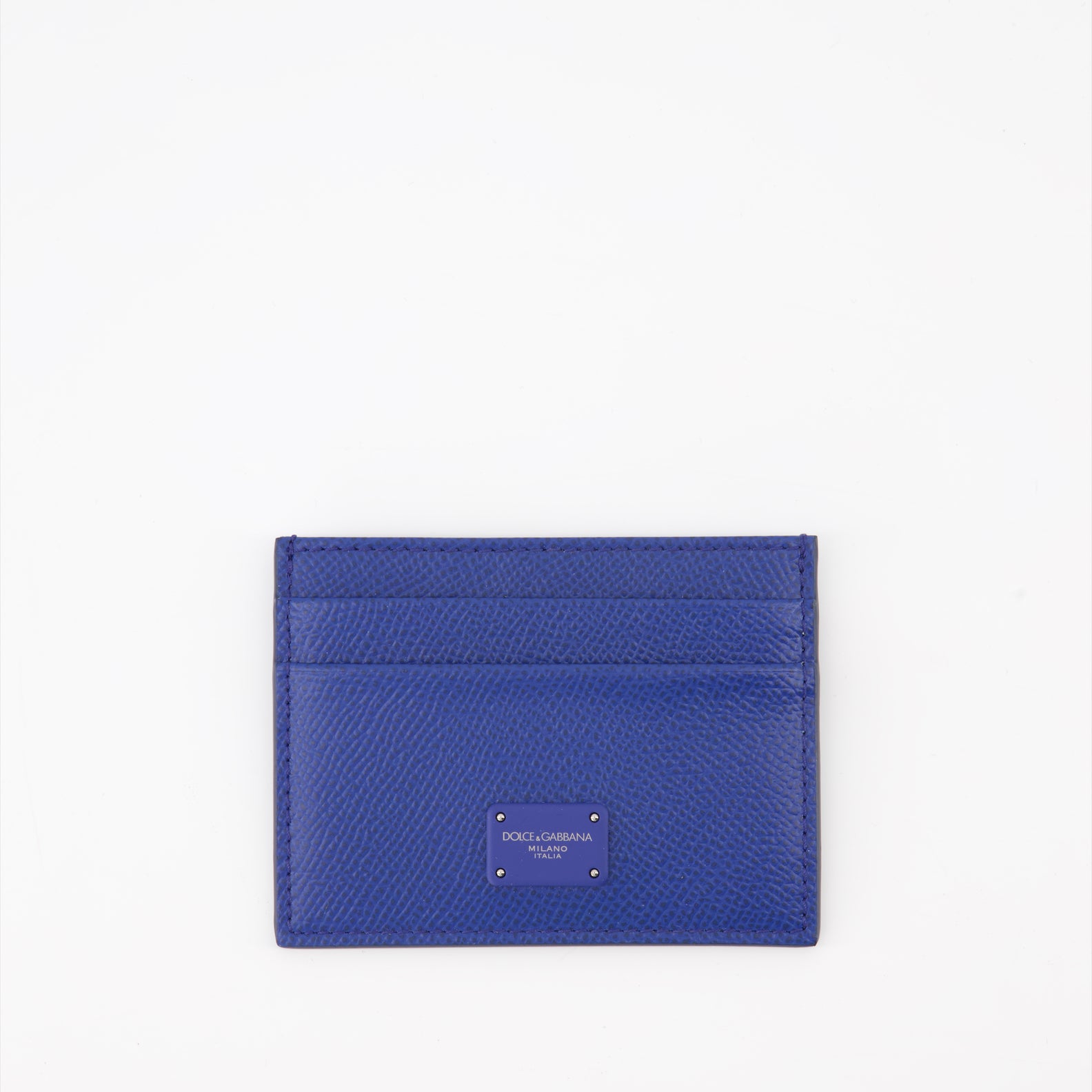 Piccola pelletteria Porte-cartes à logo plaque Dolce & Gabbana Blu Homme