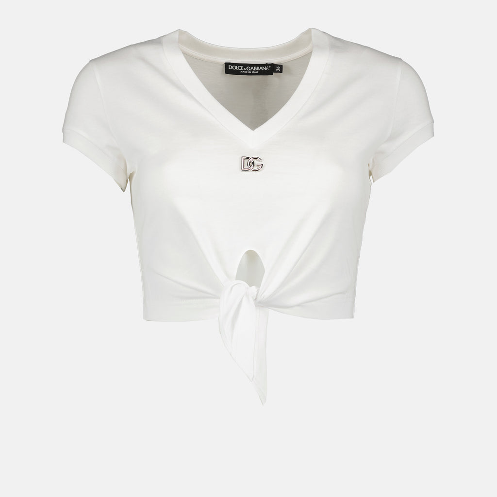 T-shirts DG cropped t-shirt Dolce & Gabbana White Women