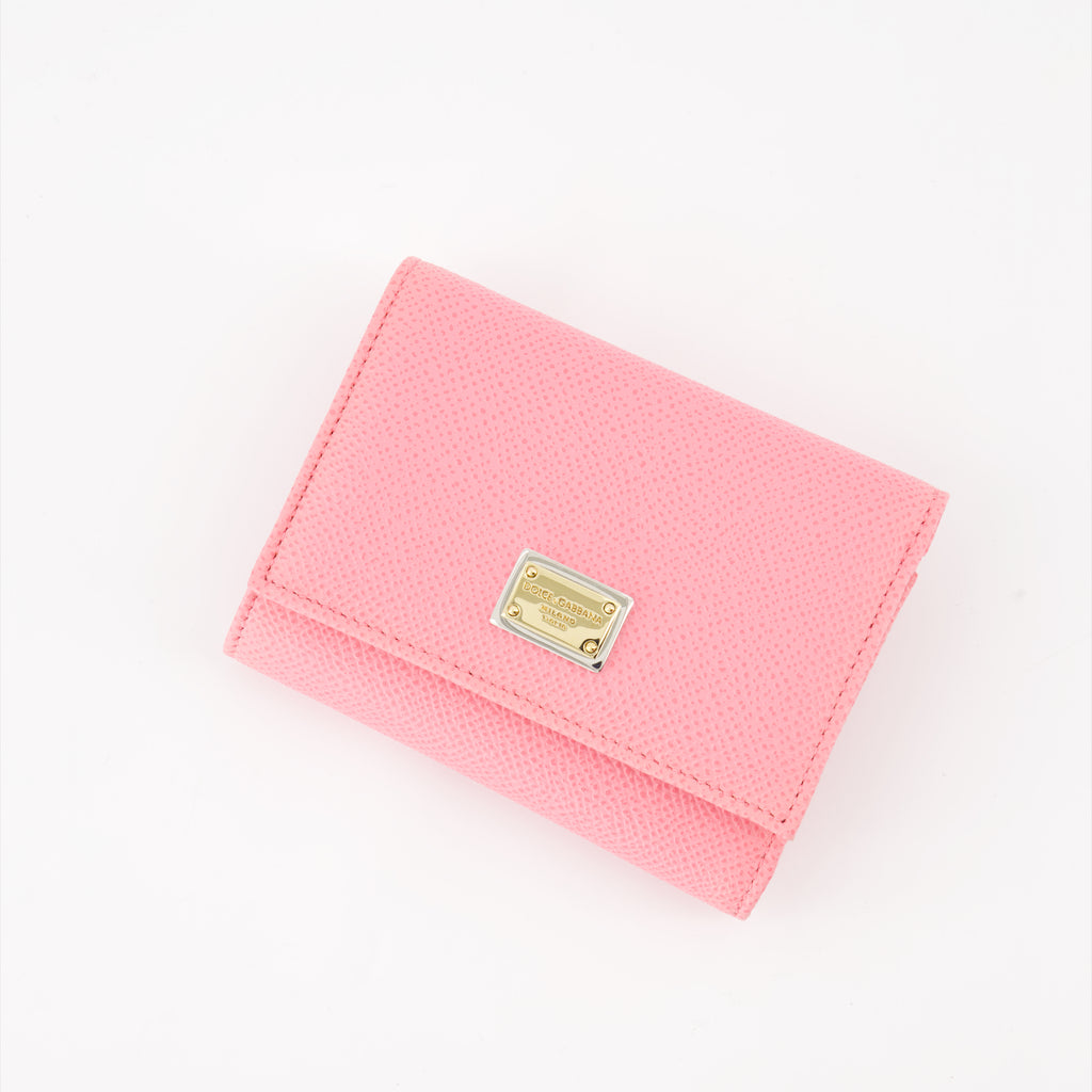 Small leather goods Logo plaque wallet Dolce & Gabbana Pink Women