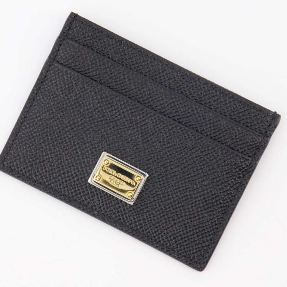 Piccola pelletteria Porte-cartes à logo plaque Dolce & Gabbana Nero Femme