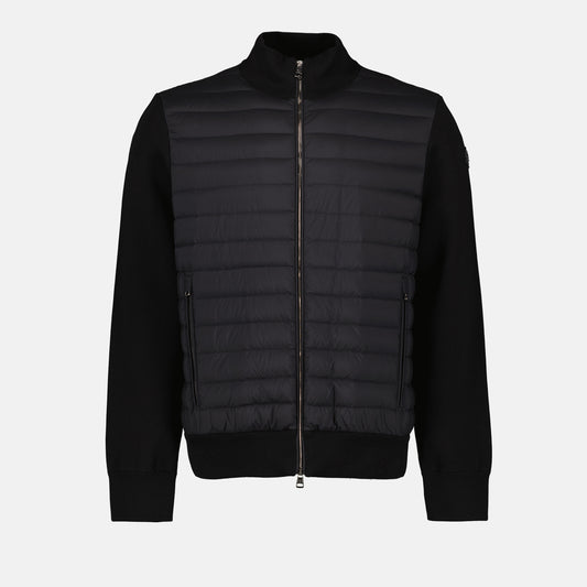 Quilted bi-material jacket