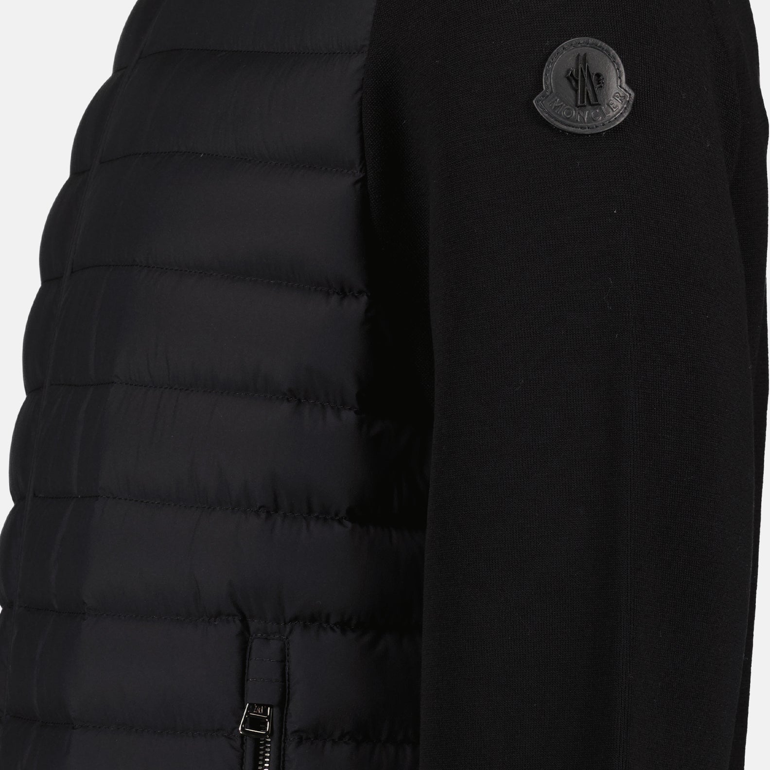 Vestes Veste bi-matière matelassée Moncler Noir Homme