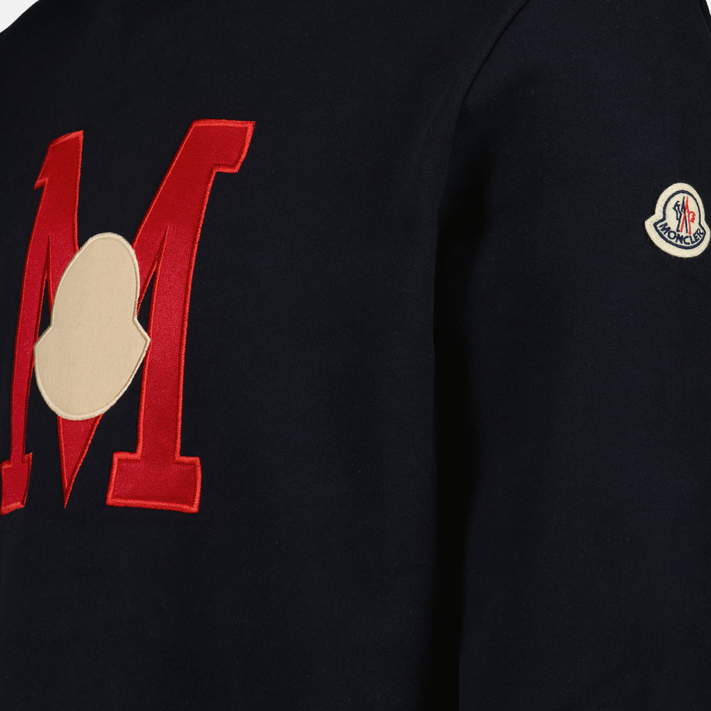 Sweatshirts Logo hoodie Moncler Blue Man