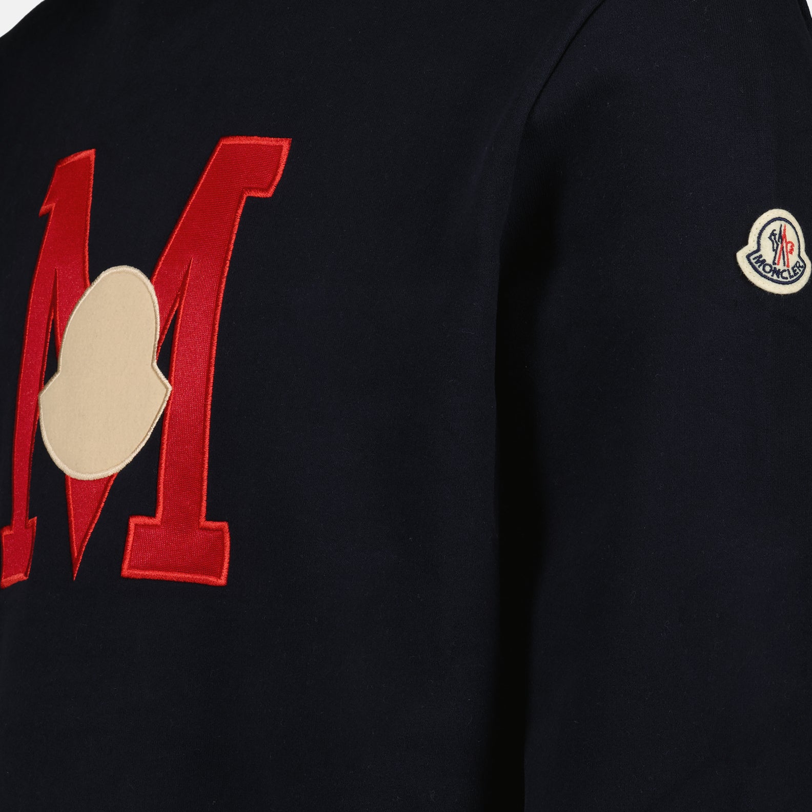 Sweatshirts Logo hoodie Moncler Blue Man