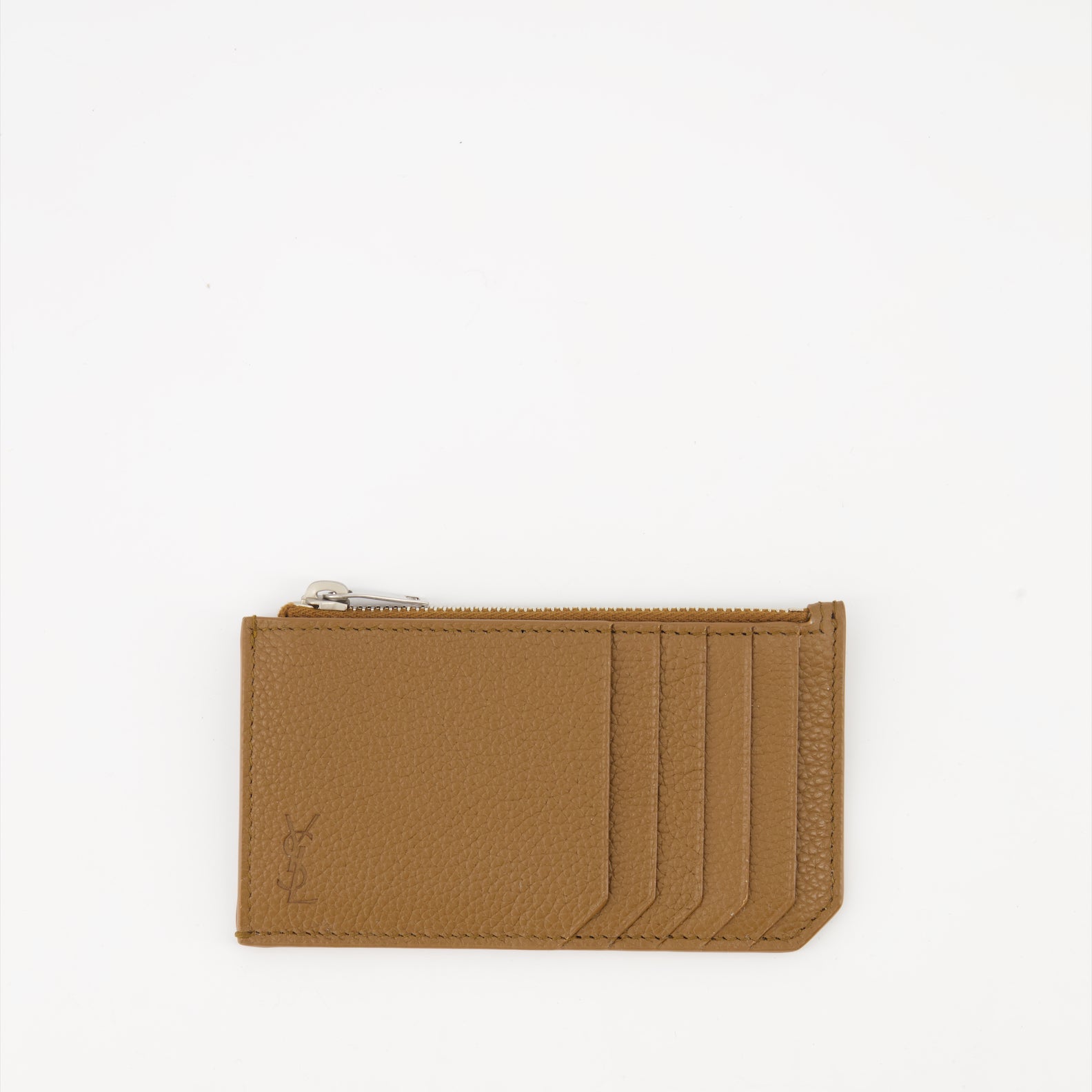 Small leather goods Cassandre Shadow Zipped Card Holder Saint Laurent Brown Homme