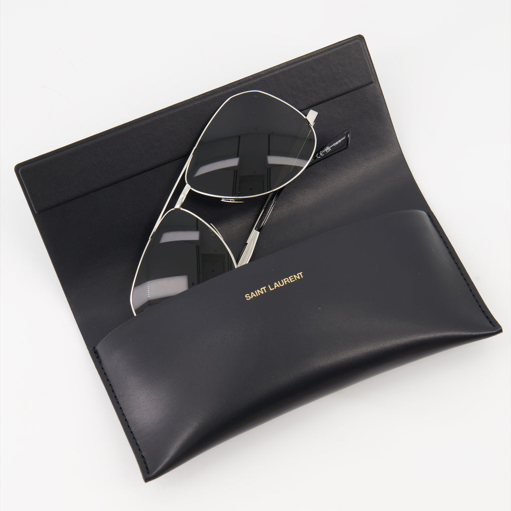 Glasses SL 690 Sunglasses Saint Laurent Silver Unisex