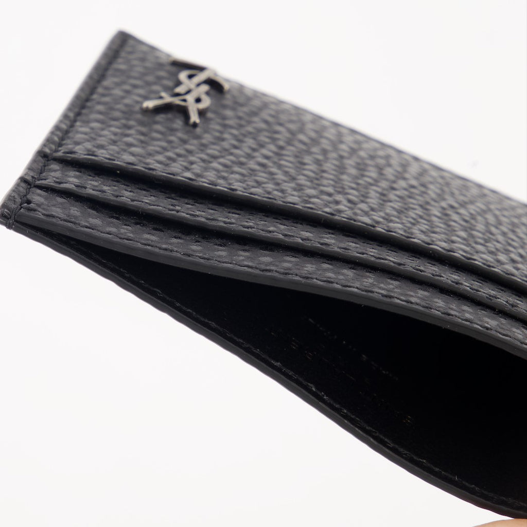 Small leather goods Cassandre leather card holder Saint Laurent Black Man