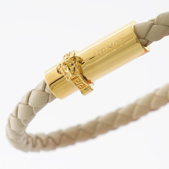 Jewelry Braided leather bracelet Versace Beige Unisex