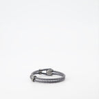 Bijoux Bracelet en cuir tressé Versace Gris Homme