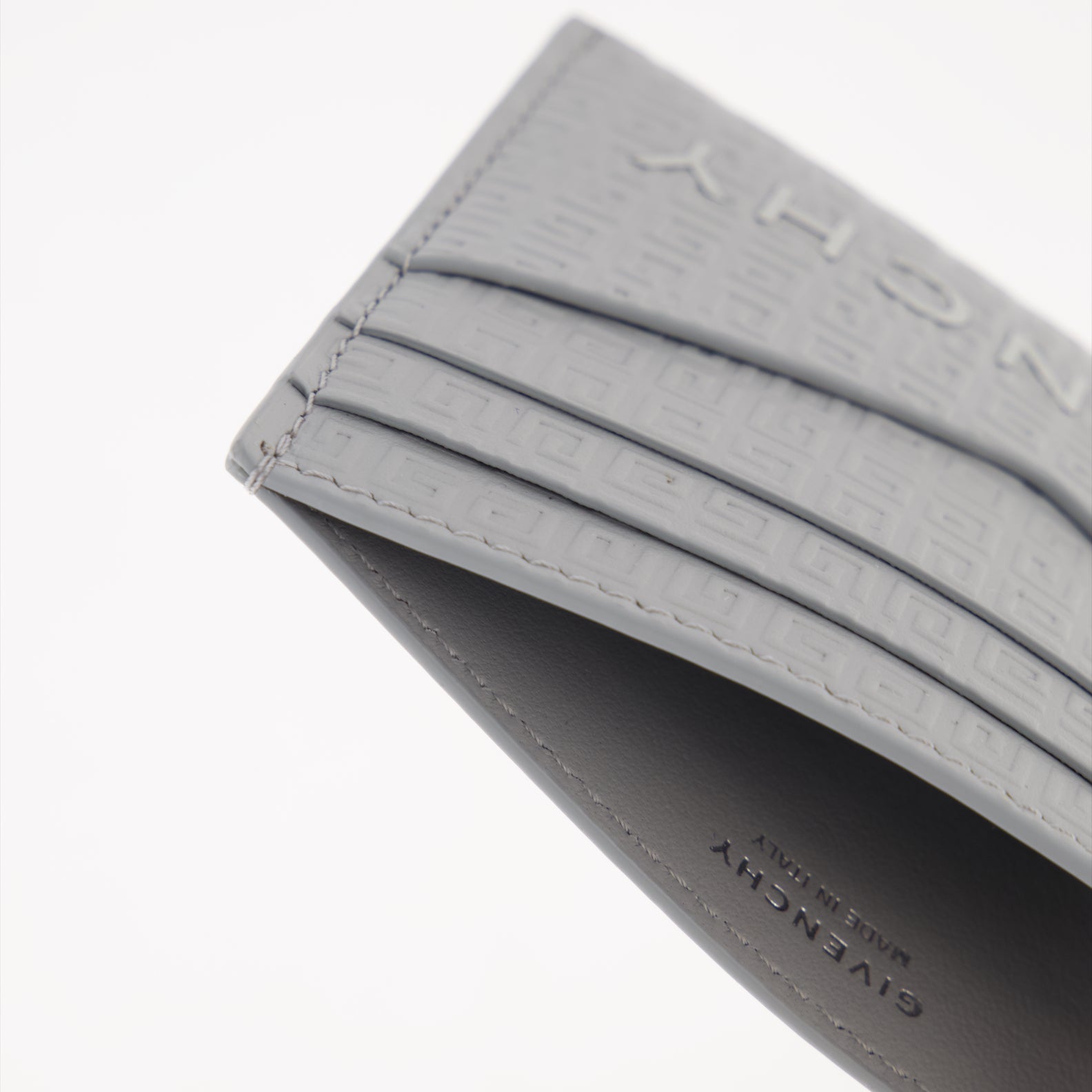 소형 가죽 제품 마이크로 4G 가죽 카드 홀더 Givenchy 회색 Homme