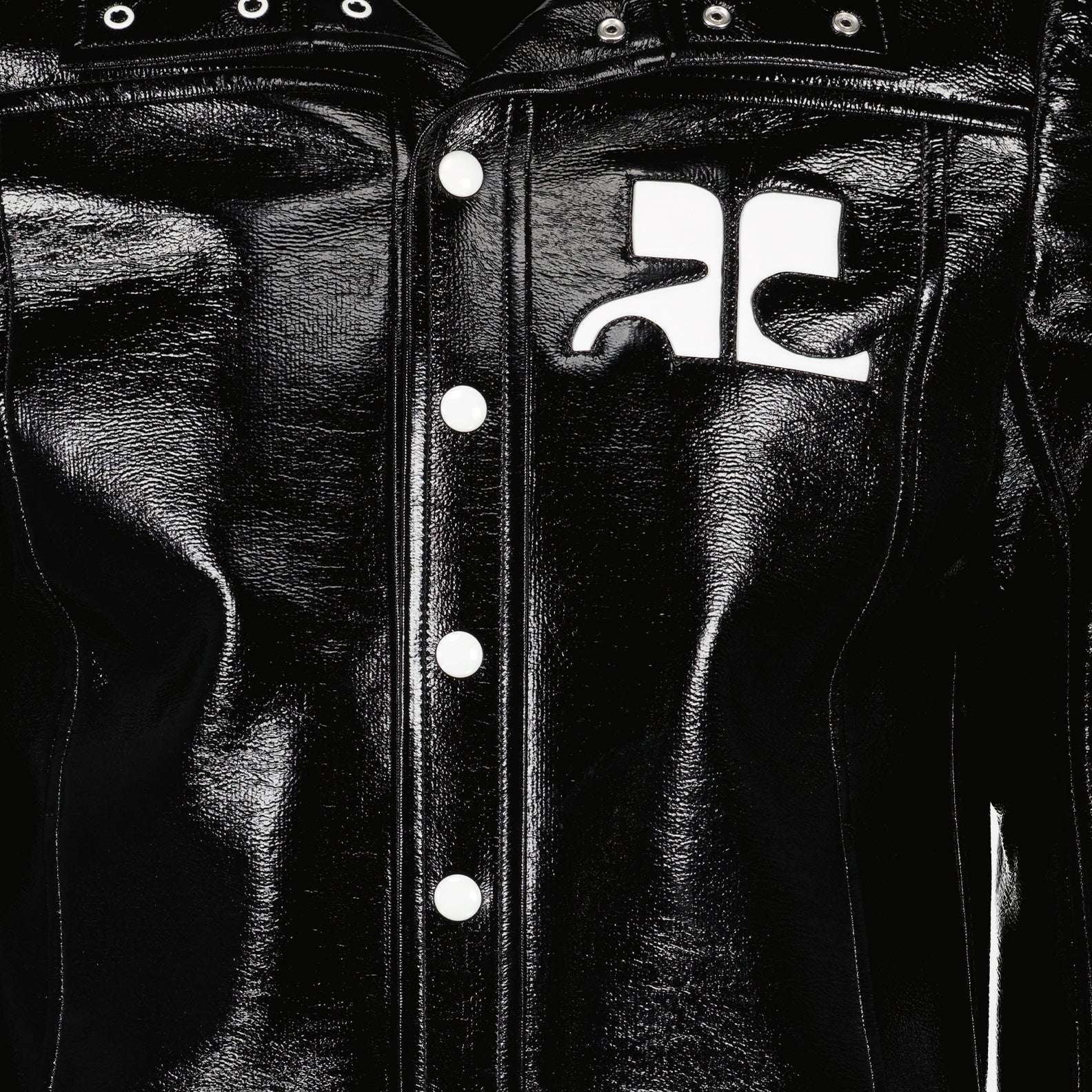 Jaquetas Reedição da Jaqueta de Vinil Courrèges Preto Homens