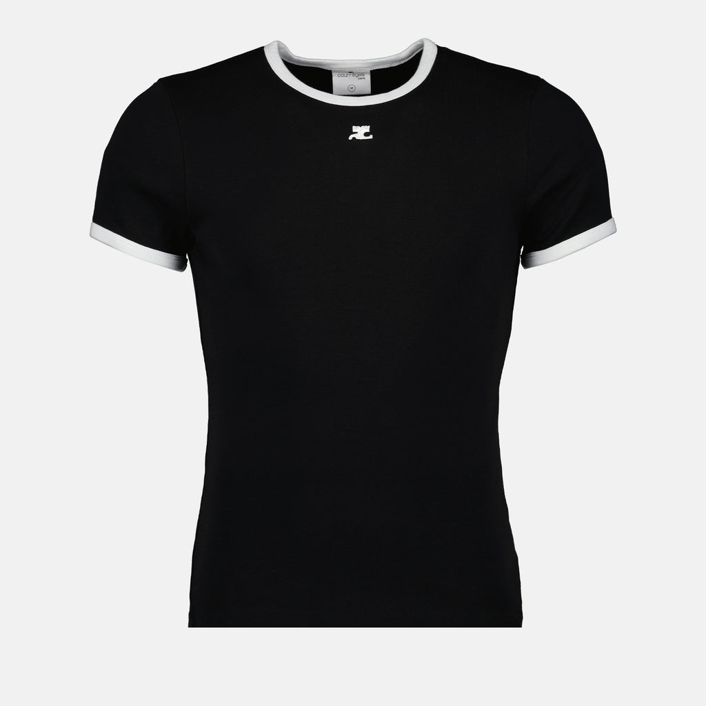 T-Shirts T-shirt contraste Réédition Courrèges Schwarz Homme