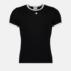 T-Shirts T-shirt contraste Réédition Courrèges Schwarz Homme