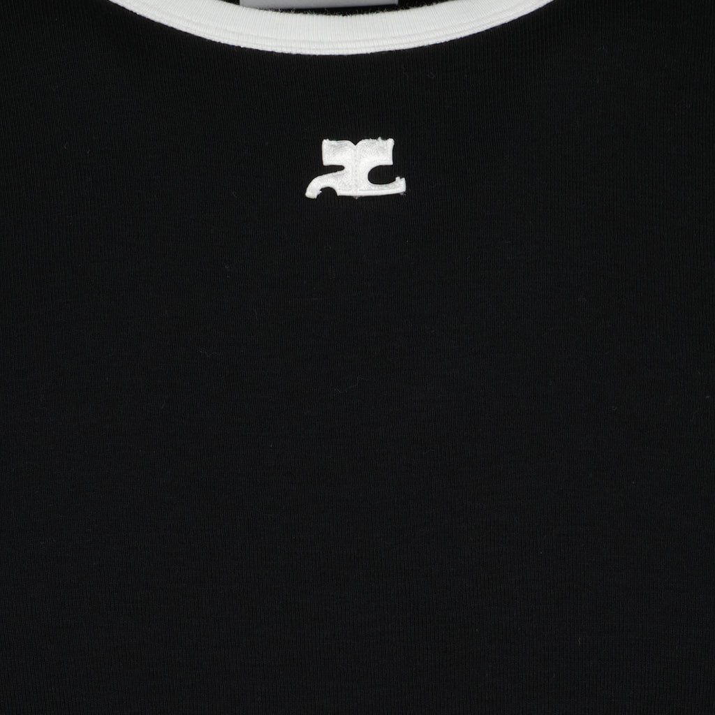 T-Shirts T-shirt contraste Réédition Courrèges Schwarz Homme