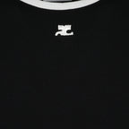 T-Shirts T-shirt contraste Réédition Courrèges Schwarz Homme