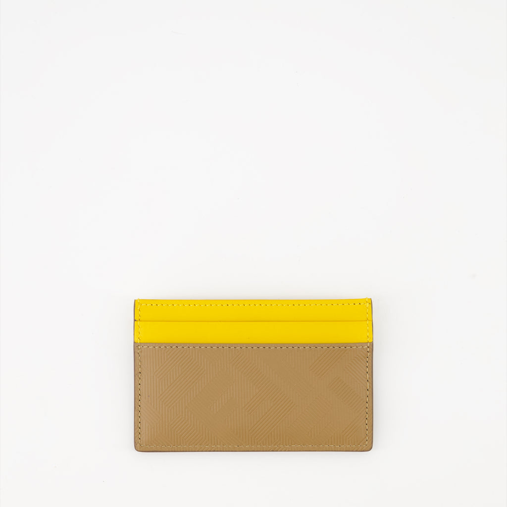 Small leather goods Porte-cartes en cuir Fendi Shadow Fendi Beige Homme