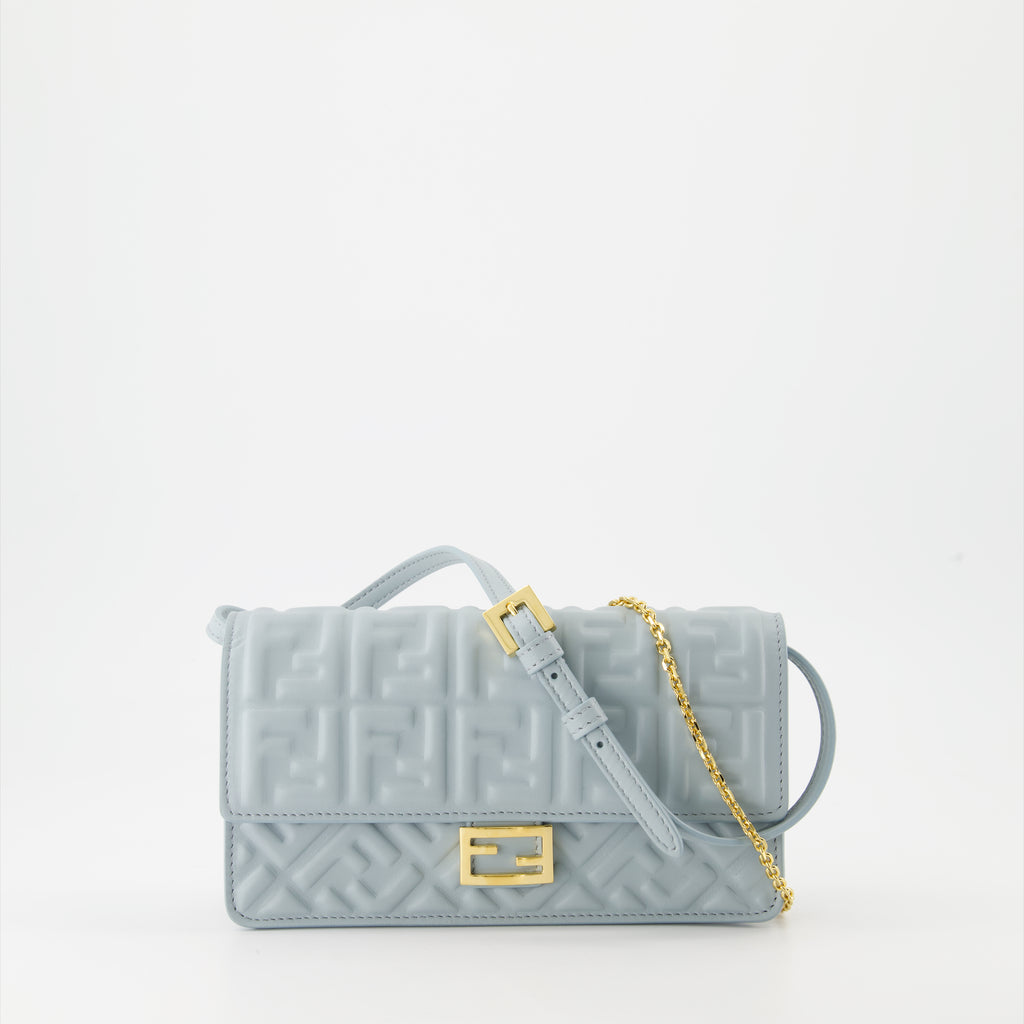 Bolsas transversais Portefeuille à chaîne Baguette Fendi Azul Femme