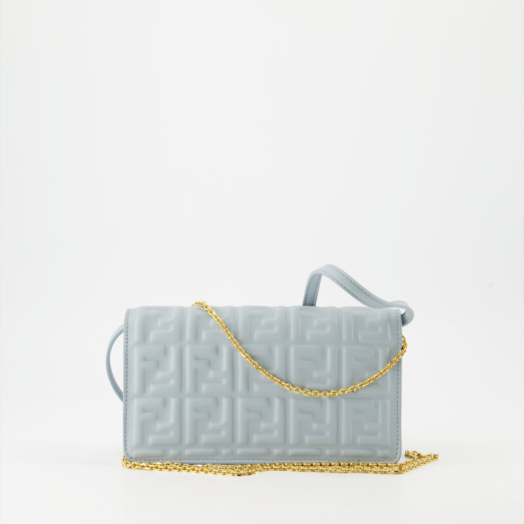 Bolsas transversais Portefeuille à chaîne Baguette Fendi Azul Femme