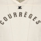 Camisetas T-shirt de Baseball em Malha Courrèges Bege Homme