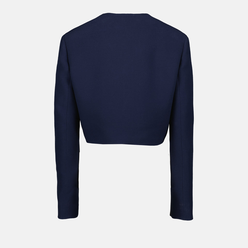 Jackets Silk and Wool Jacket Prada Dark blue Femme