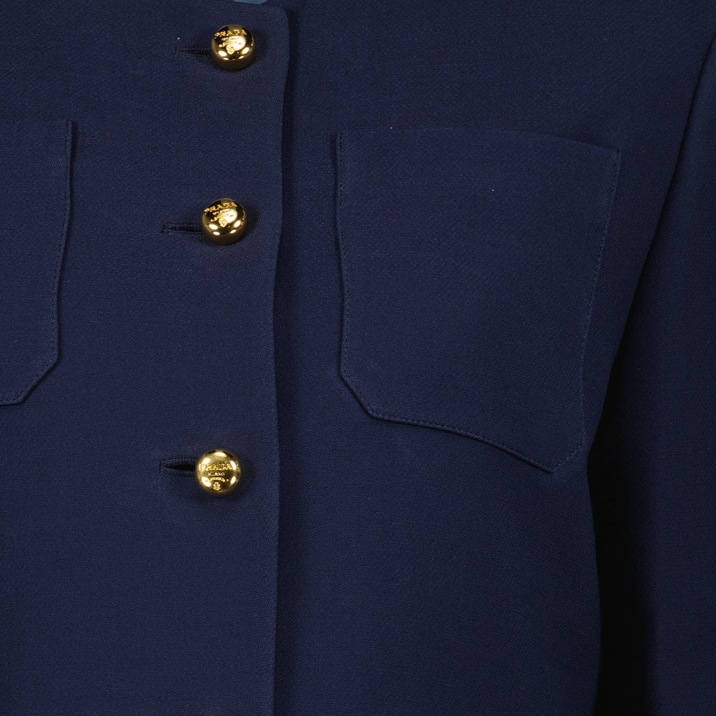 Jackets Silk and Wool Jacket Prada Dark blue Femme